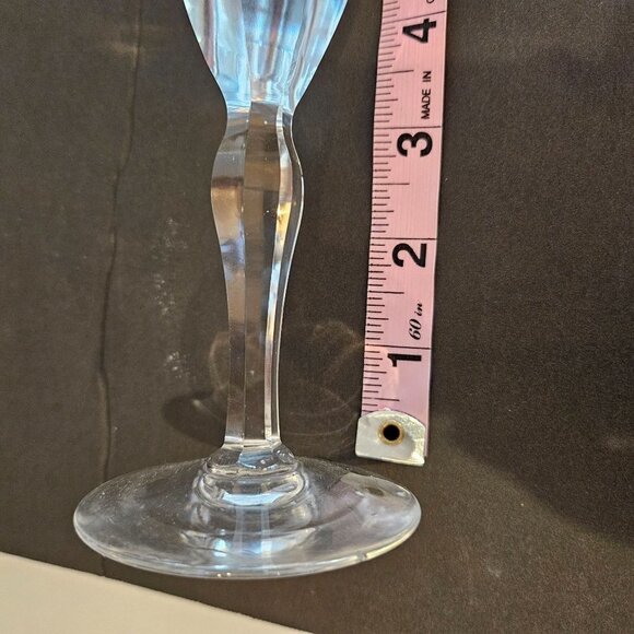 Three Cut Glass Heavy Champagne Flutes 8 1/2 inch high - Picture 7 of 10